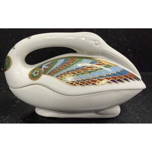 Franklin Mint "Treasures of the Pharaohs" Swan‎ Trinket Box Elizabeth Arden 6"
